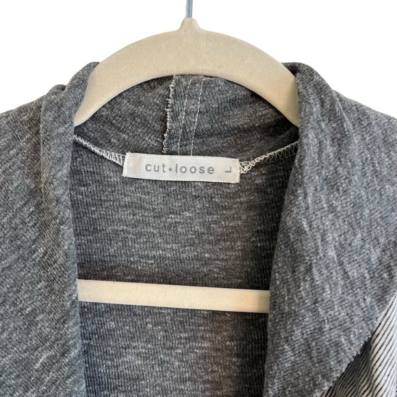 Cut Loose Gray Raw Edge Distressed Longline Lagenlook Cardigan Size Large - Picture 3 of 5